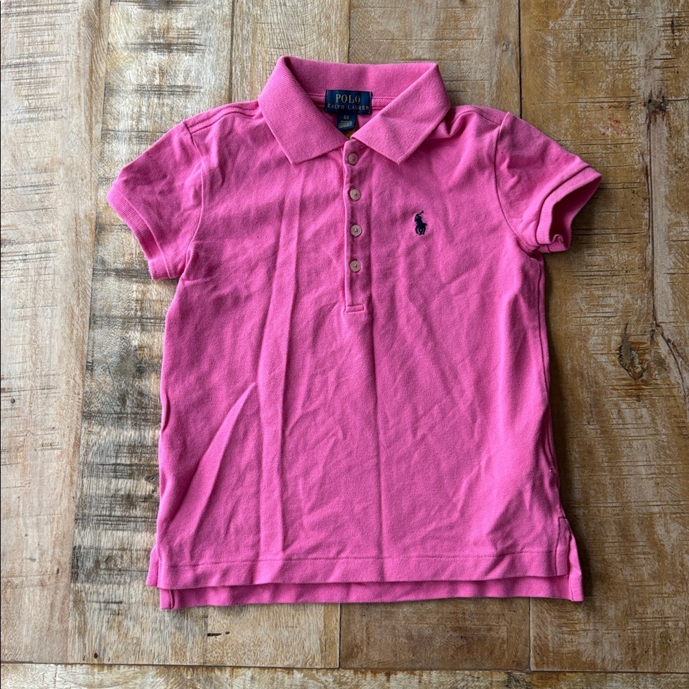 Ralph Lauren Girls Pink Polo Shirt 6x